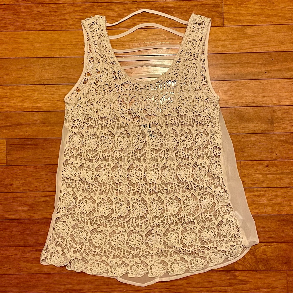 Maurice’s XL Sheer Lace Cream Tunic